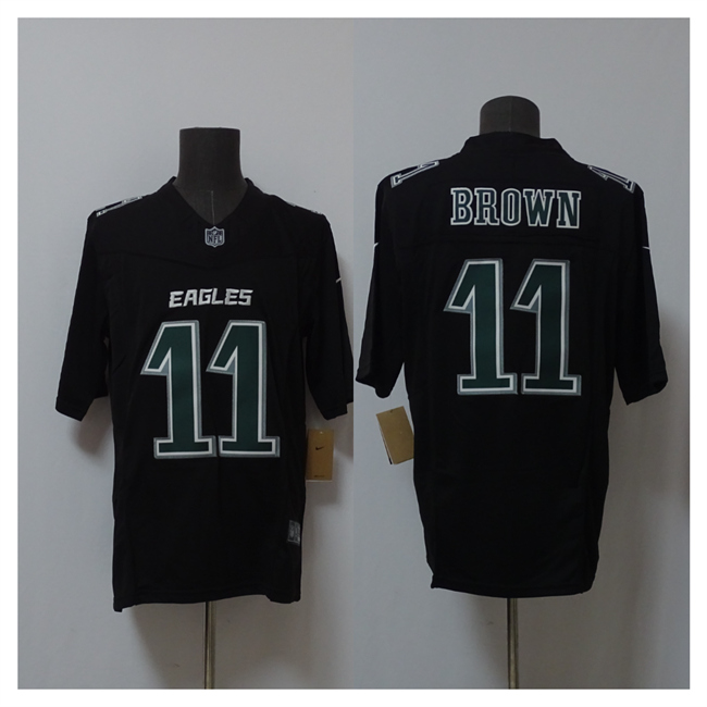 Men's Black Philadelphia Eagles #11 A.J. Brown 2024 F.U.S.E. Vapor Untouchable Limited Throwback Stitched Football Jersey